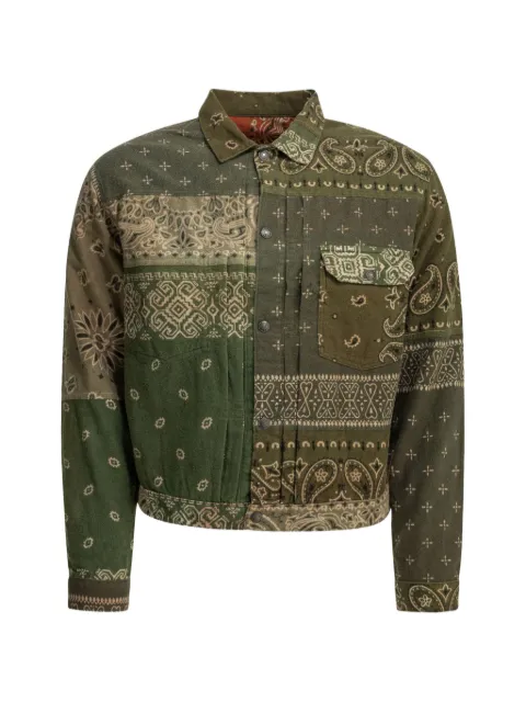 KAPITAL bandana-print reversible shirt jacket Green EK1117LJKHAKIXORANGE
