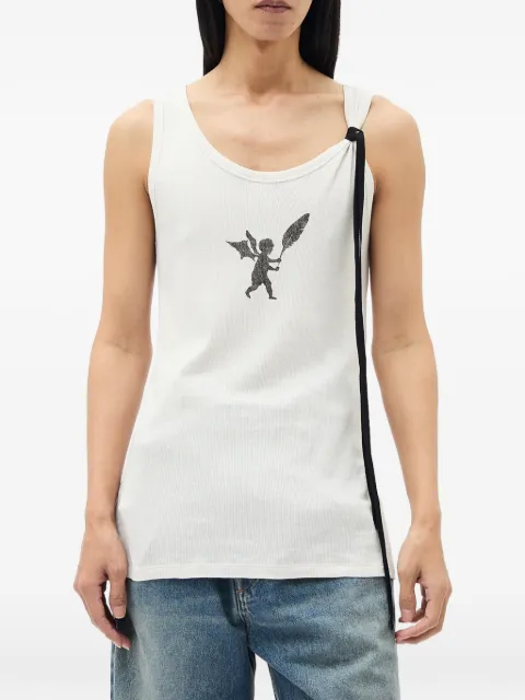 Ann Demeulemeester angel-print rib-knit vest Neutrals B0014214FA659