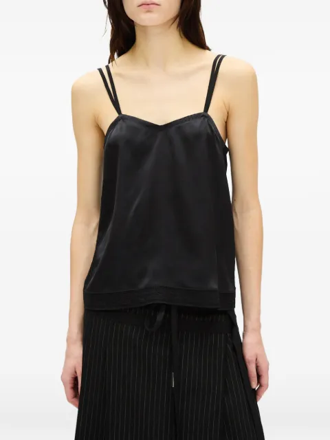 Ann Demeulemeester lace-trim silk camisole top Black B0014340FA134