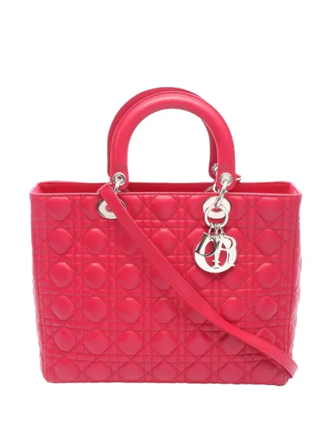 Christian Dior Pre-Owned 2011-2014 Large Lambskin Cannage Lady Dior satchel Pink VGR2XZNXYQ2EY77R