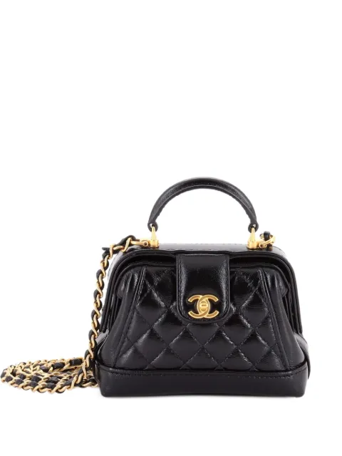CHANEL Pre-Owned Cocodoc Top Handle Bag Quilted Lambskin Mini satchel Black JRXZUH94R0RY3N5W
