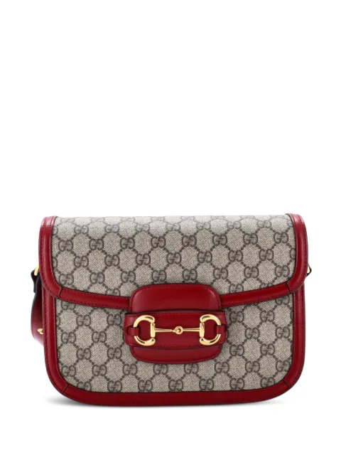 Gucci Pre-Owned Horsebit 1955 Shoulder Bag GG Coated Canvas with Leather Small crossbody bag Red NGG3513RPUZ8FBGE