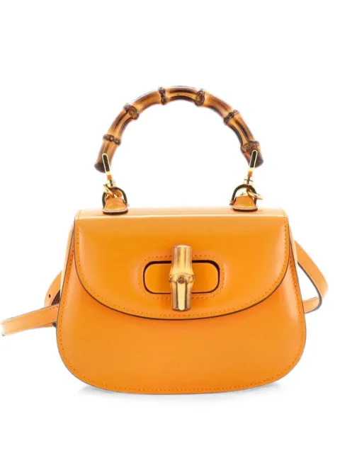 Gucci Pre-Owned Bamboo 1947 Top Handle Bag Leather Mini shoulder bag Orange MOYA2US6ZVH55SQN