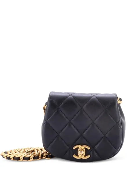 CHANEL Pre-Owned Coco Mail Clutch with Chain Quilted Calfskin Mini crossbody bag Black MGMJTYQN1X8YRI9O