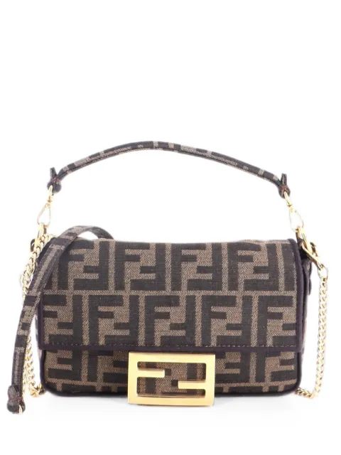 Fendi Pre-Owned Baguette NM Bag Zucca Canvas Mini crossbody bag Brown KV9XTLZMZ1LE4S8U