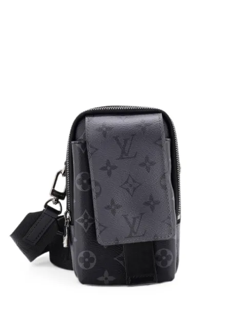 Louis Vuitton Pre-Owned Double Phone Pouch NM Reverse Monogram Eclipse Canvas crossbody bag Black JYC74TM3Z0LE6BF0