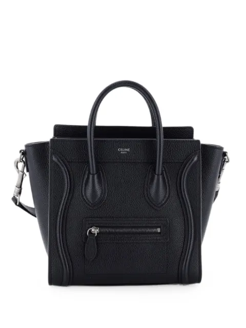 Celine Pre-Owned Luggage Bag Grainy Leather Nano crossbody bag Black EPBTS4IS1BCEH2J1