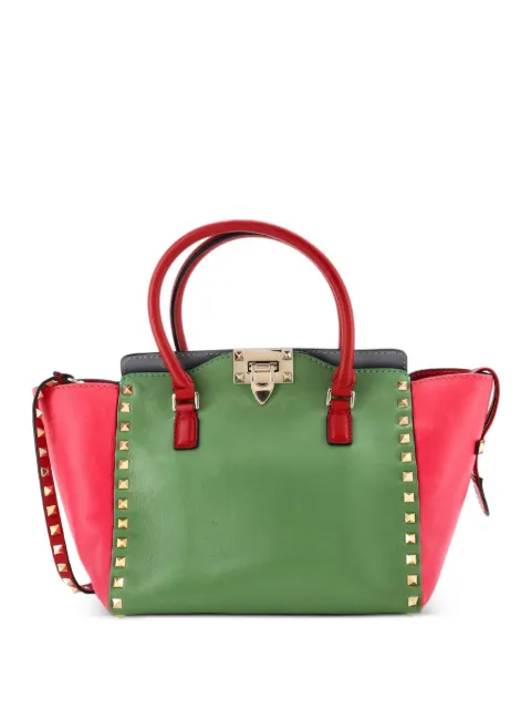 Valentino Garavani Pre-Owned Rockstud Rigid Leather Small tote bag Pink C6WUUCA0U5J3LVU6