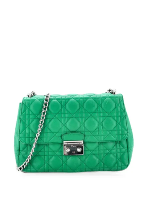 Christian Dior Pre-Owned Long Chain Miss Dior Bag Cannage Quilt Lambskin Medium crossbody bag Green W955A66U4JEIW048