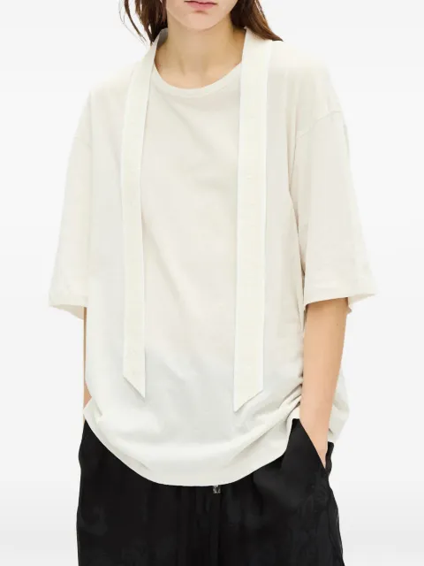 Ann Demeulemeester lace-trim jersey T-shirt Neutrals B0014238FA206