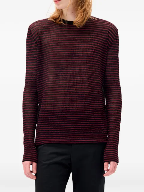 Ann Demeulemeester striped wool long-sleeve top Black B0012483FA059