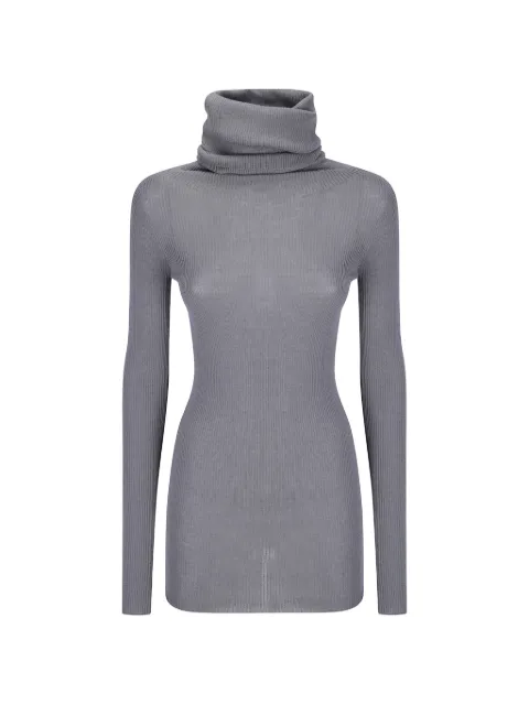 Rick Owens Ls Tube ribbed-knit roll-neck sweater Grey RP02F5614