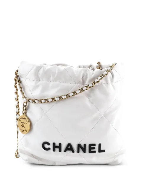 CHANEL Pre-Owned 22 Chain Hobo Quilted Calfskin Mini crossbody bag White SPL9XXXWK1YA3AYD
