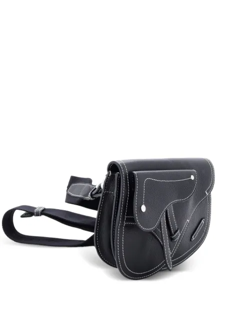 Christian Dior Pre-Owned Saddle Messenger Pouch Leather crossbody bag Black QCXGLGKXKA76JJ6E