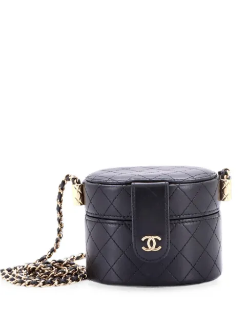 CHANEL Pre-Owned CC Allure Vanity Case with Chain Quilted Lambskin Mini crossbody bag Black N2UAGZGWKFI896GM