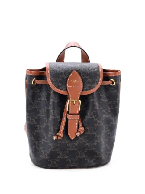 Celine Pre-Owned Folco Triomphe Coated Canvas Mini backpack Brown KMBDO4L5XK6DO5OU