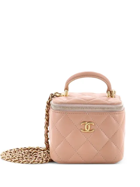 CHANEL Pre-Owned Classic Top Handle Vanity Case with Chain Quilted Lambskin Mini crossbody bag Neutrals IASFCLWBOBSE4PPL