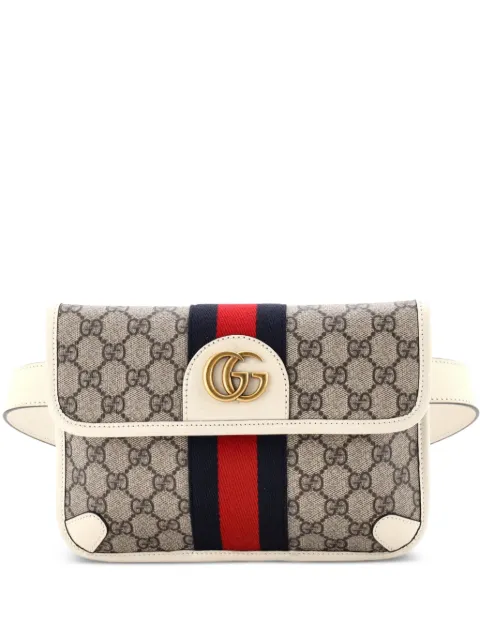 Gucci Pre-Owned Ophidia Flap GG Coated Canvas with Leather belt bag Brown VIVR6IH1MLYAUOI6