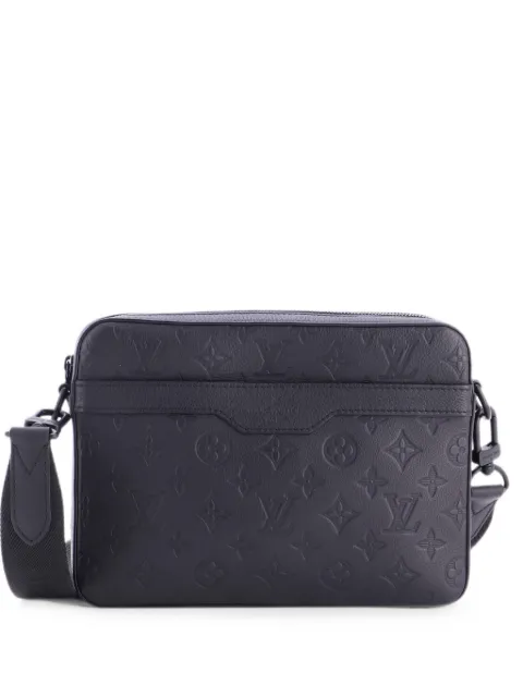 Louis Vuitton Pre-Owned Trio Messenger Bag Monogram Shadow Leather crossbody bag Black 20MRWFE289FAHS3W