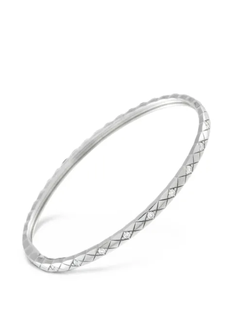 CHANEL Pre-Owned diamond lattice bangle Silver CC03051526