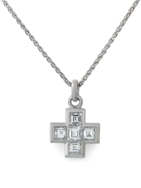 Bvlgari Pre-Owned diamond-embellished cross-pendant necklace Silver BV19060426
