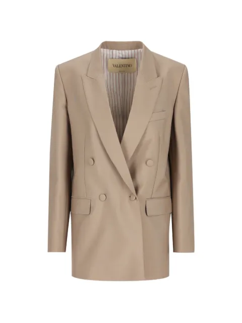 Valentino Garavani double-breasted peaked-lapels blazer Neutrals BCE5V5A6D