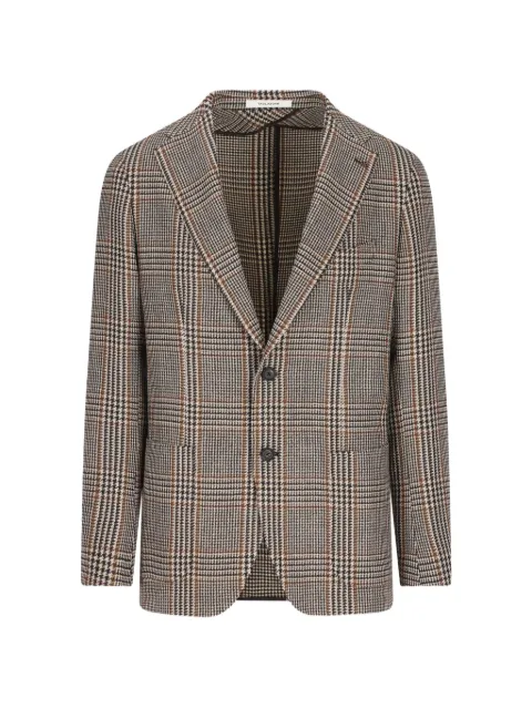 Tagliatore check-pattern notched-lapel jacket Brown 1SHO22KAI120200M10981348