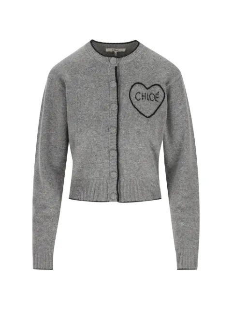 Chloé heart-motif button-up cardigan Grey CH26AMC15710012