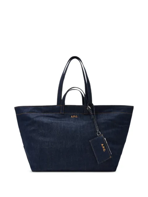 A.P.C. Le Drummer denim-effect tote bag Blue COHIZF67046
