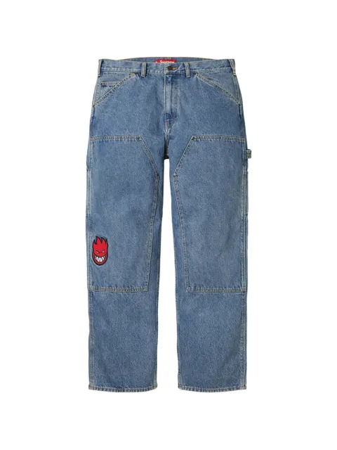 Supreme x Spitfire Double Knee logo-patch jeans Blue SU27907