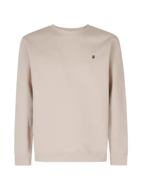 DONDUP logo-embroidered crew neck sweater Neutrals UF641KF0196UZL4