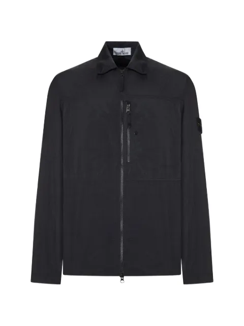 Stone Island Compass-motif zip-up jacket Black L2S151200041S0019