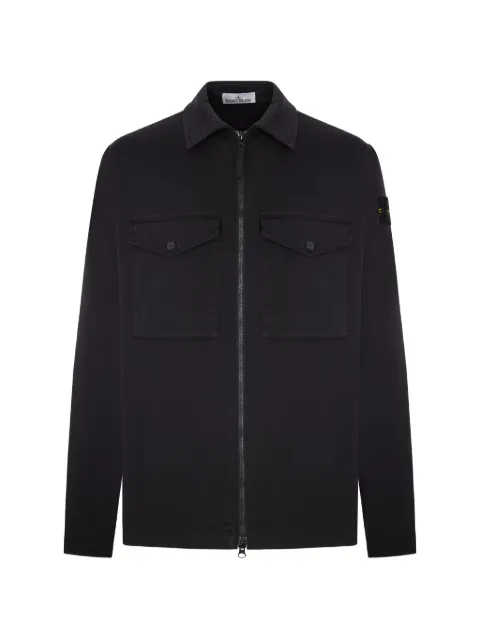 Stone Island flap-pockets zip-up overshirt Black L2S151200010S0012