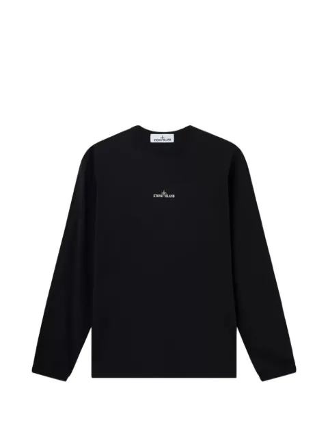 Stone Island logo-print long-sleeve T-shirt Black L2S152100029S0535