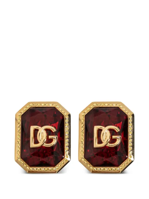 Dolce & Gabbana DG logo crystal-embellished clip-on earrings Gold WES6C2W1111