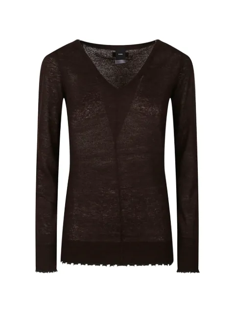 PINKO V-neck distressed-effect sweater Brown 107330A3IQ