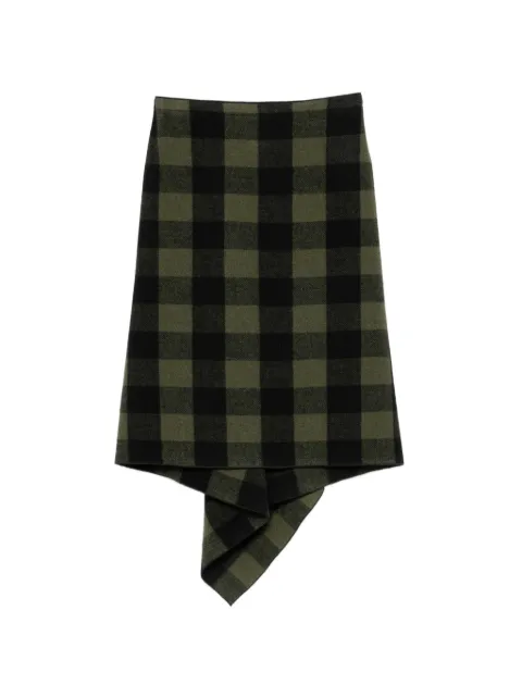 Nº21 check-pattern midi skirt Green 26IN2M0C0523126Q591