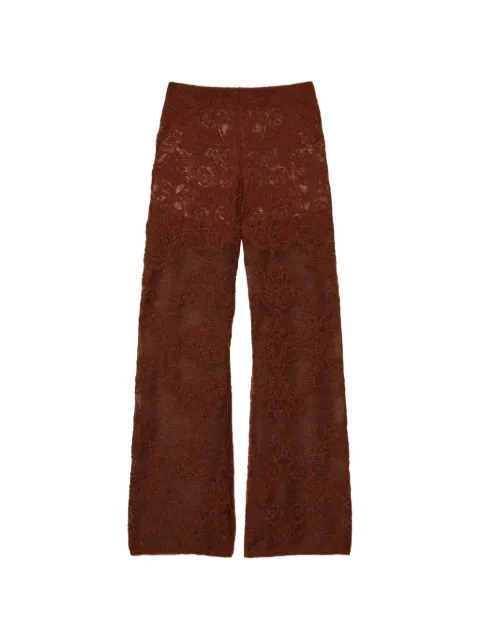 TWINSET jacquard alpaca blend knit trousers Brown 262TP3343