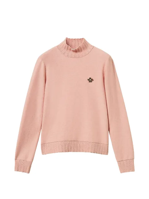 TWINSET turtleneck jumper with brooch Pink 262LI3BAA