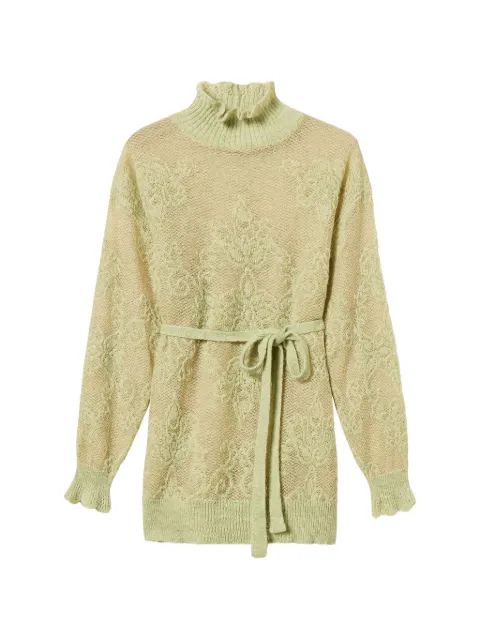 TWINSET jacquard alpaca blend maxi jumper Green 262TP3342
