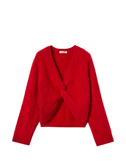 TWINSET knot-detail brushed sweater Red 262TT3025