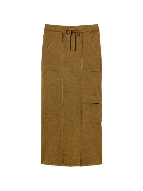 TWINSET knit midi skirt with lurex Gold 262LI3RBB