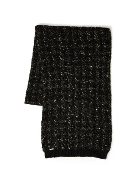 TWINSET jacquard knit scarf with houndstooth pattern Black 262TA4580