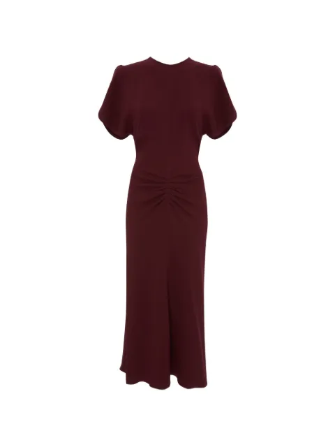 Victoria Beckham Bela gathered midi dress Red 1226WDR005227A