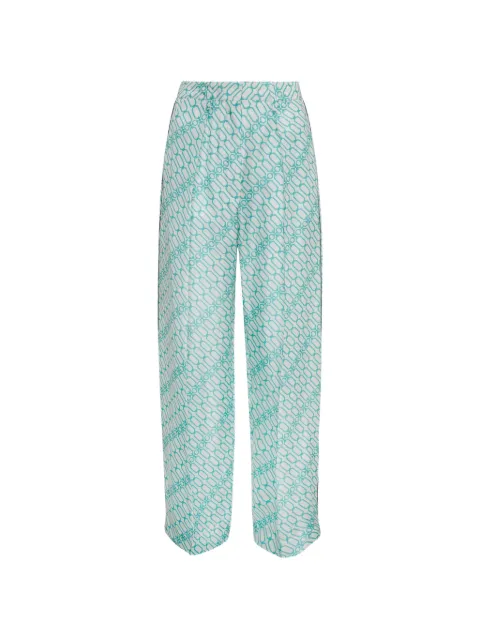 Victoria Beckham Cecilia Portofino-print trousers White 1326WTR002857S