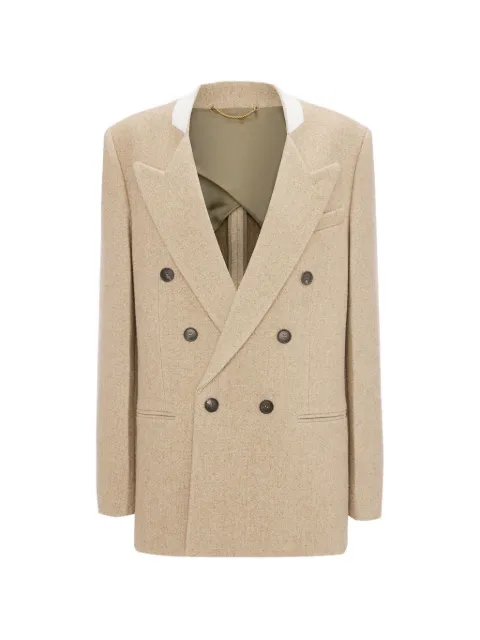 Victoria Beckham Beatrice double-breasted blazer Neutrals 1326WJK007353C