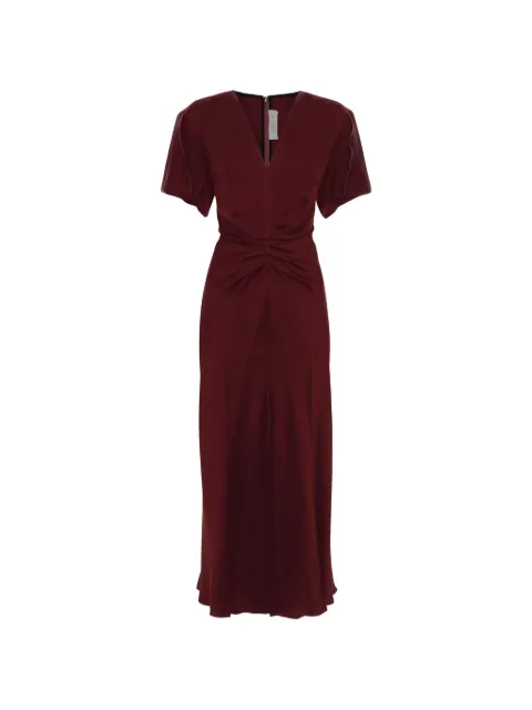 Victoria Beckham Eve twist-detail midi dress Red 1226WDR005195D