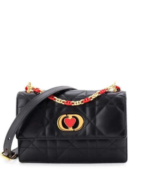 Christian Dior Pre-Owned DiorAmour Miss Caro Flap Bag Cannage Quilt Calfskin Mini crossbody bag Black VZ77N6C1OKBAR7T0