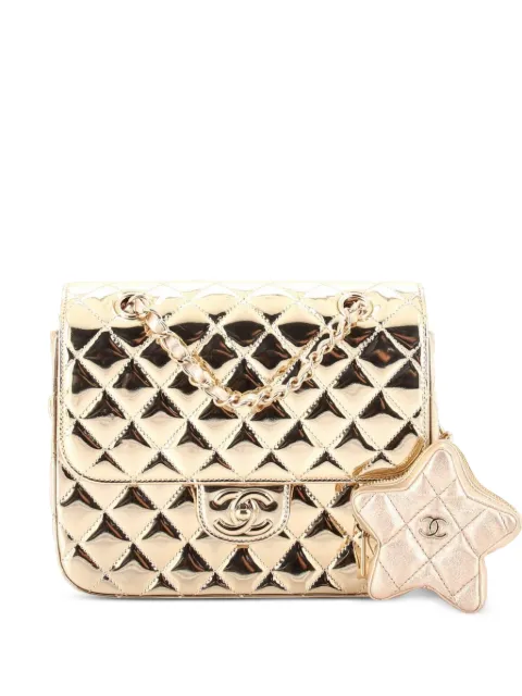 CHANEL Pre-Owned Hollywood Boulevard with Star Coin Purse Quilted Metallic Leather backpack Gold 4PO26WSRUWP3PYKO
