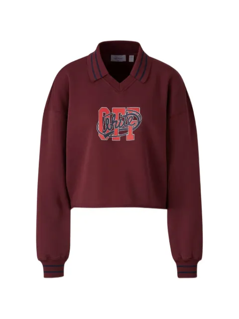 Off-White cropped cotton hoodie Red 2FE00336TW620